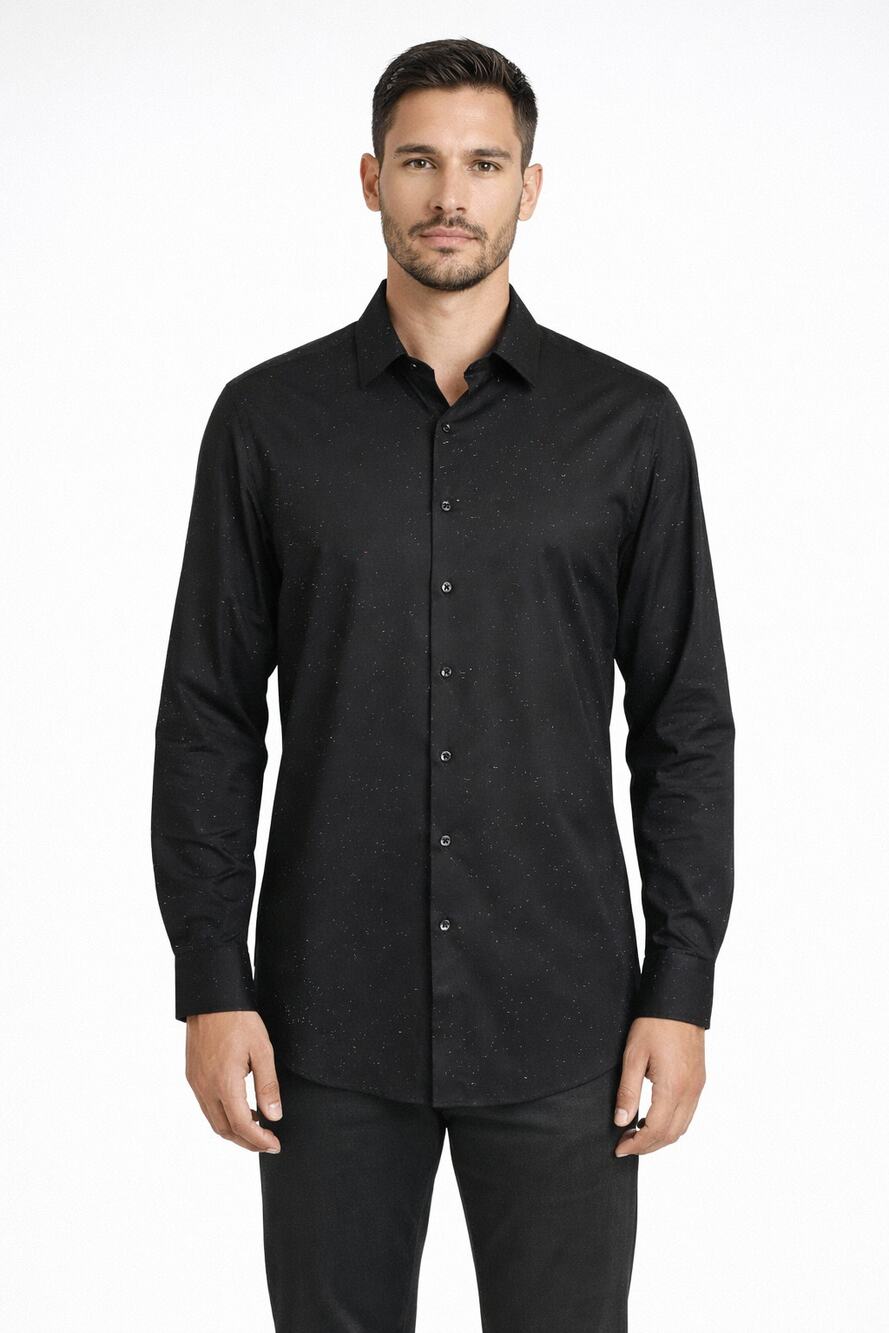 Grand Frank Stockholm With Love From Sweden Mens Black Button Up Shirt 43/44 NWT